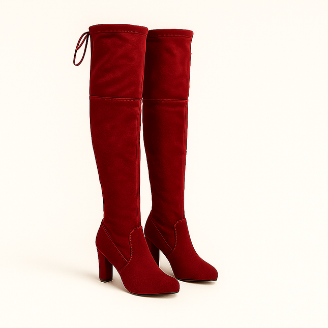 Suede Over-The-Knee High Heel Boots