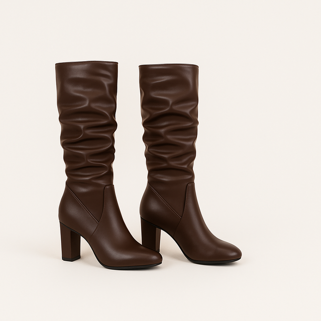 Point Toe Block Heels Boots