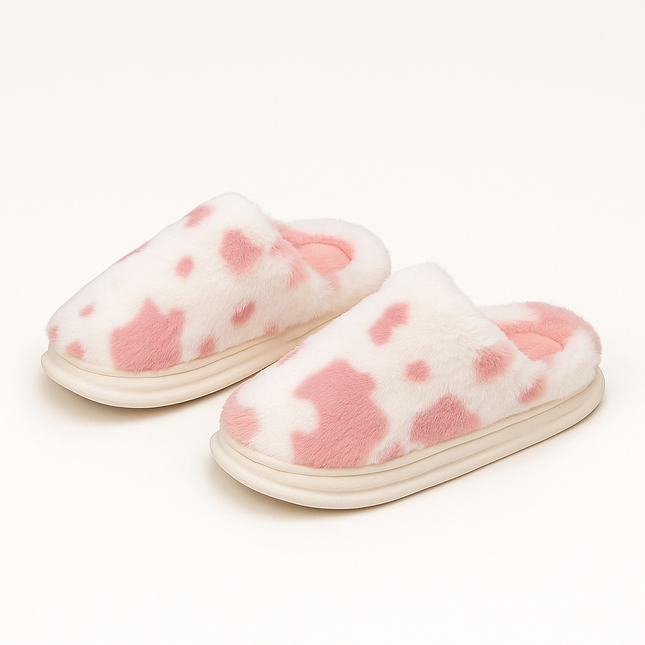 Animal Print Faux Fur Slippers